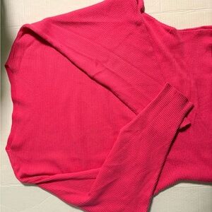 Hot Pink Ribbed Knit Top